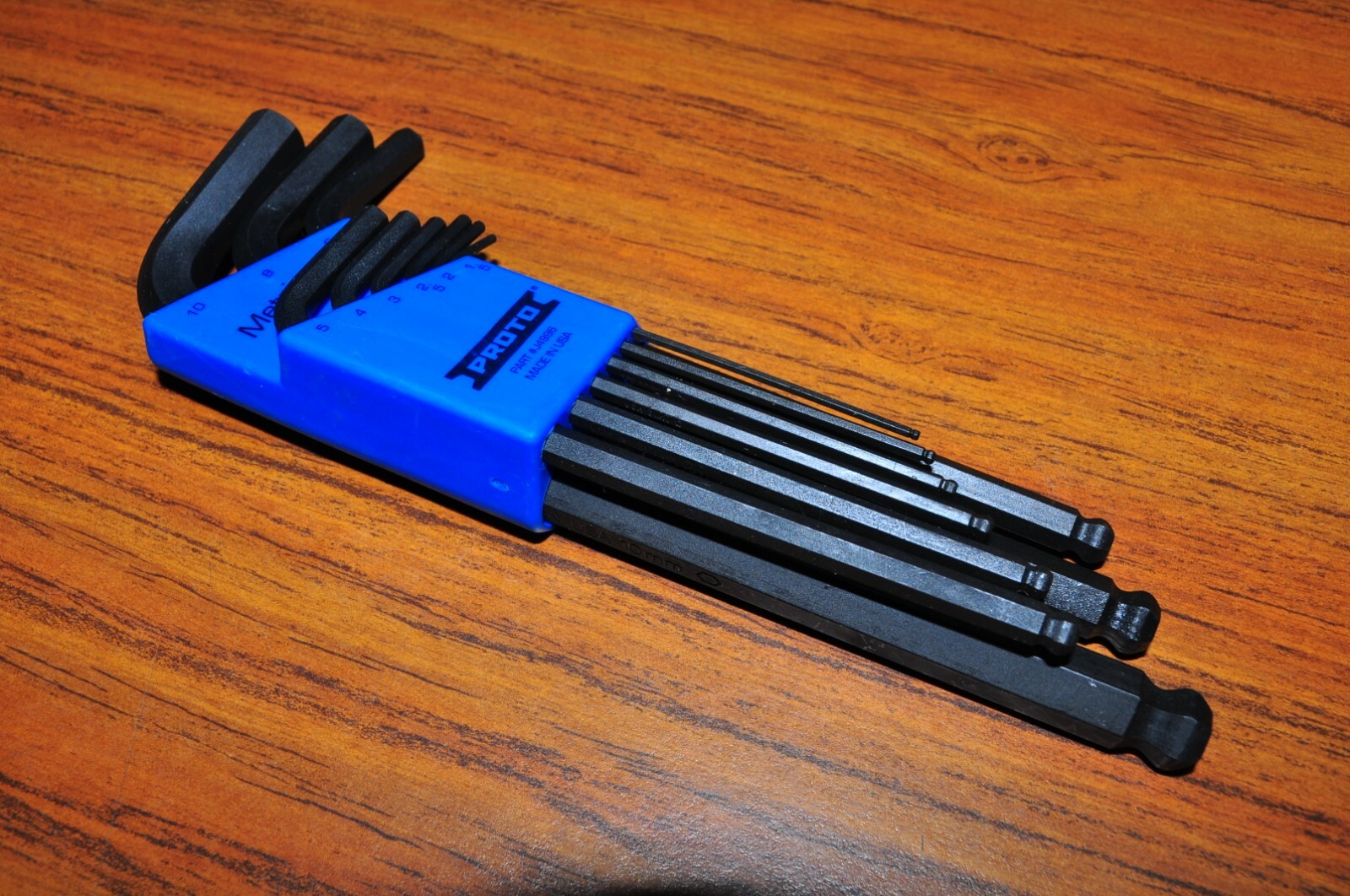 Proto® J4996 9 Piece Round Ball Head Hex Key Set 1.5mm  to 10mm L key USA
