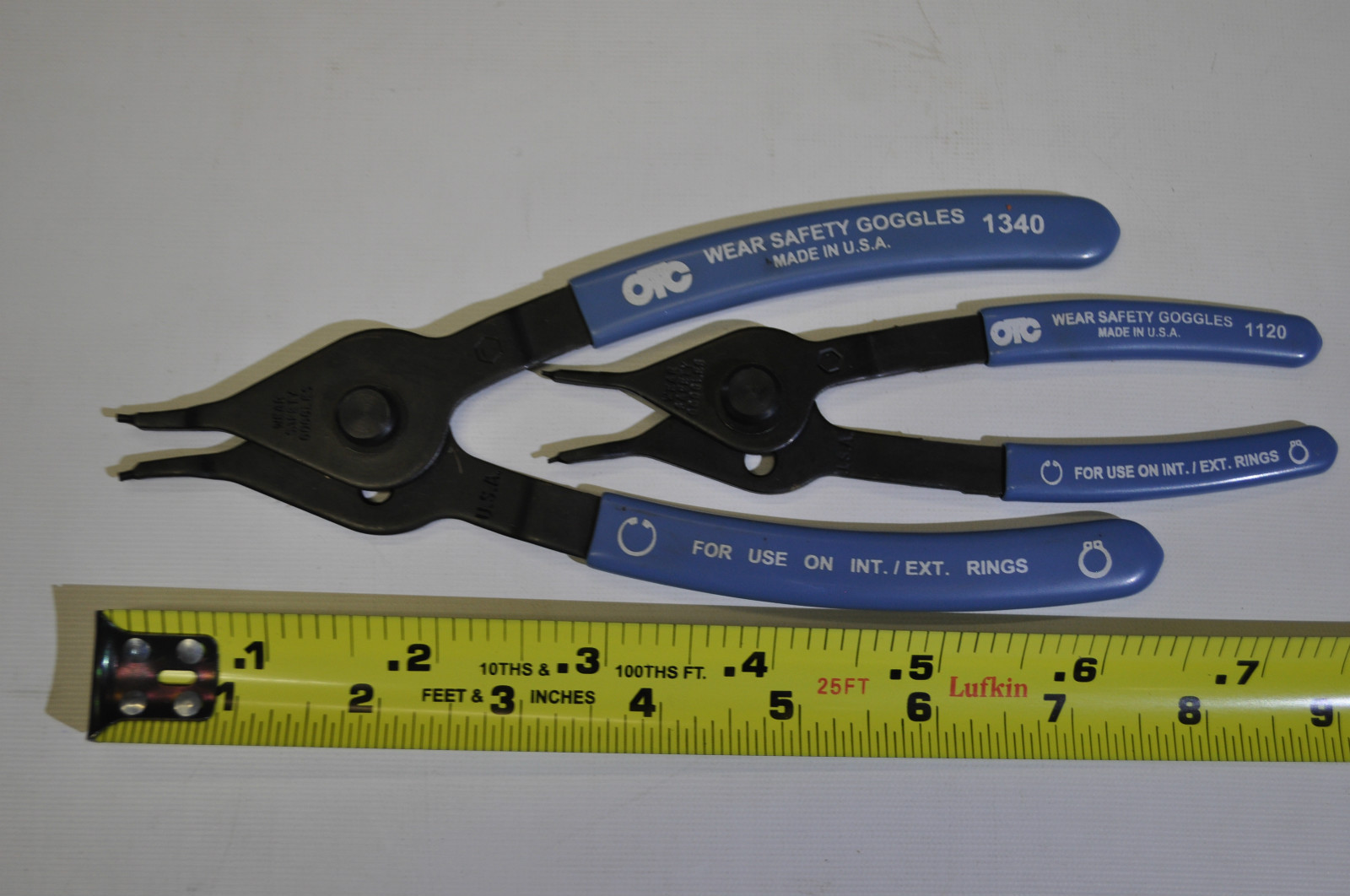 STRAIGHT TIP CONVERTIBLE SNAP RING PLIERS SET INTERNAL & EXTERNAL OTC 7123K