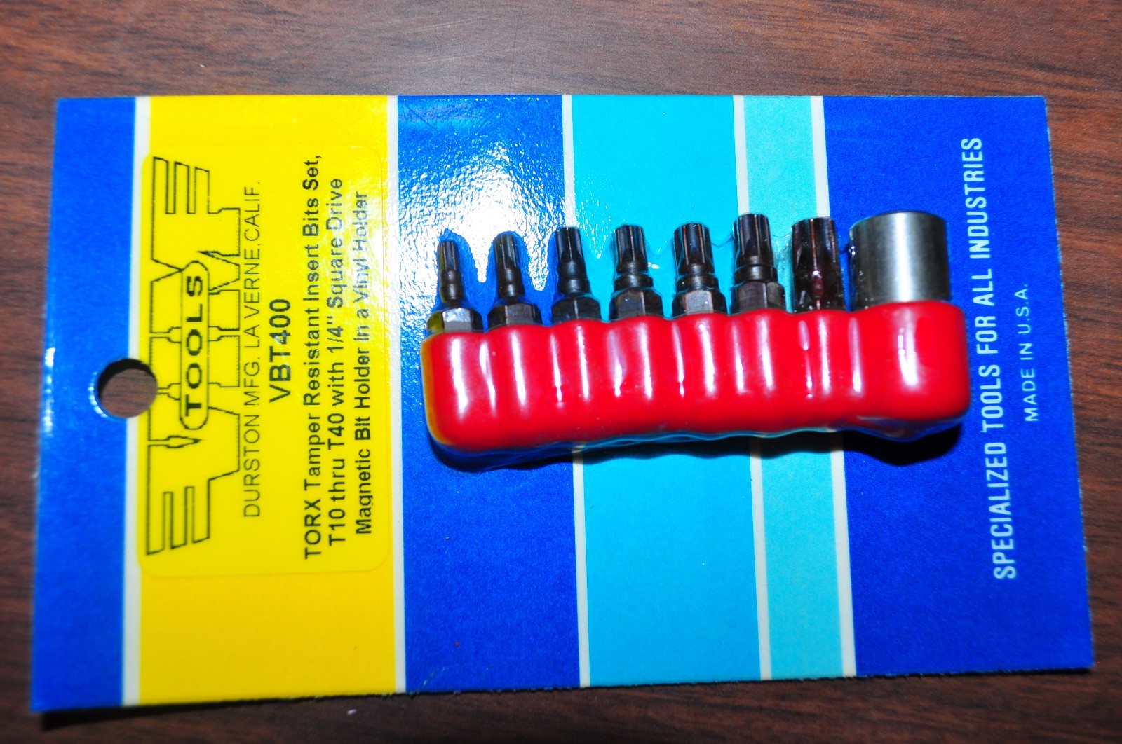 TORX TAMPER RESISTANT INSERT BITS SET W/MAGNETIC HOLDR T10 to T40 VIM VBT400