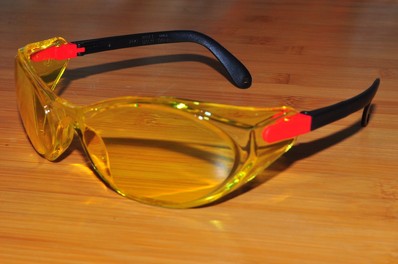 Uvex Eyewear Safety Sun Glasses Bandido S1702 Hot Red Black Frame Amber lens