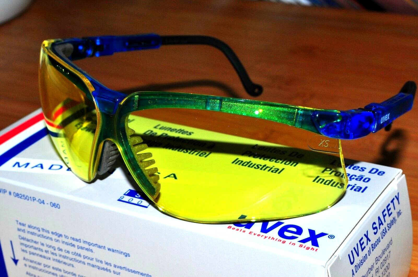 Uvex S3242 Genesis Safety Eyewear Vapor Blue Frame Amber UltraDura Hardcoat Len