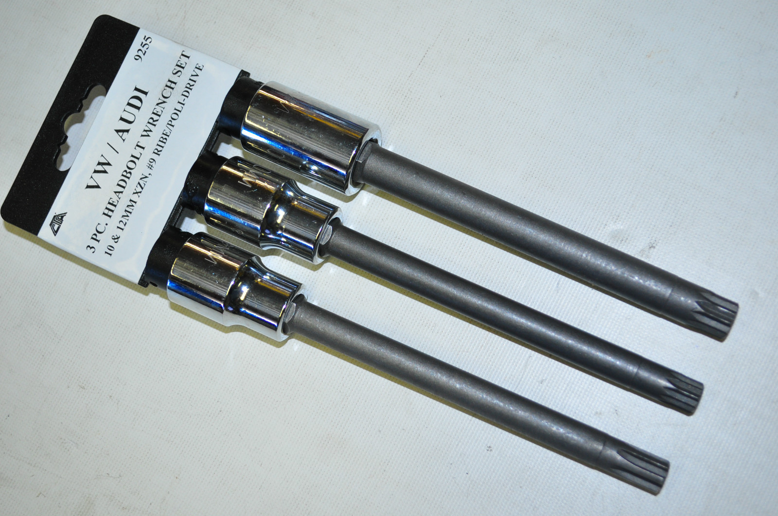 VW 3 PCS HEAD BOLT SOCKET WRENCH 10,12,MM,XZN & #9 RIBE POLI-DR 155MM 1/2"DRIVE