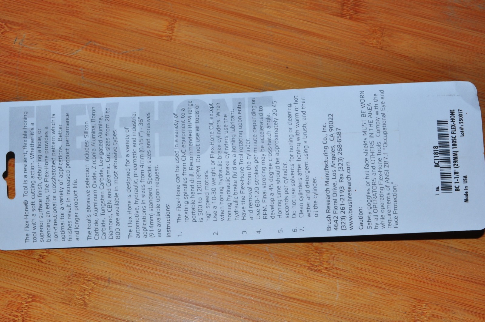 1-1/8" 29 mm flex hone180 SC Brush Research BRM BC118 18 Cylinder Ball Hone USA - Image 6