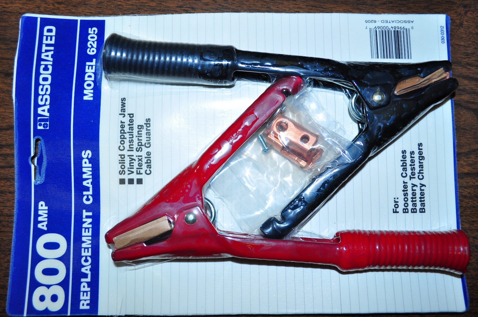 Associated equipment  6205 800AMP Replace Battery Clamp, Solid Copper Jaws  USA