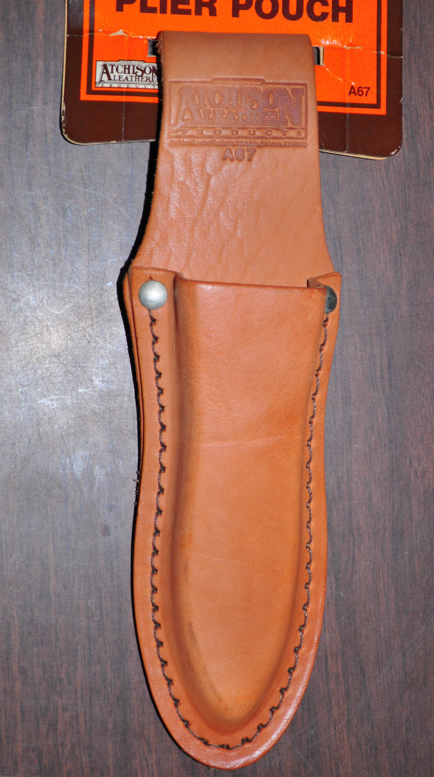 Atchison A67 Large Leather Plier holder 2"w x 8-1/2" H Made in USA
