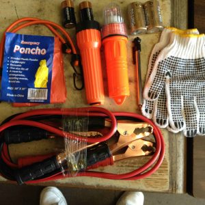 Auto emergency road side service kit with Jumping Cable ,Emergency light&.gloves
