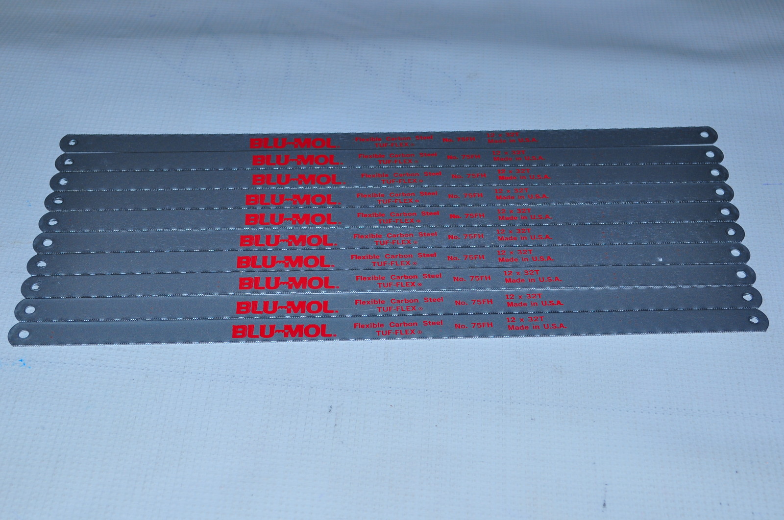 BLU-MOL HACKSAW SAW BLADES 12" x1/2"x32 TPI Made in USA10ea 75FH