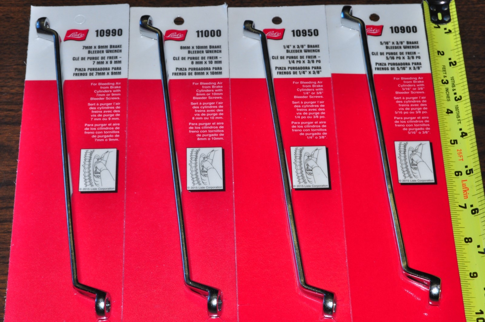 BRAKE BLEEDER WRENCH 7&9, 8&10MM,1/"&3/8",5/16"&3/8" 4 pcs Double box offset wr