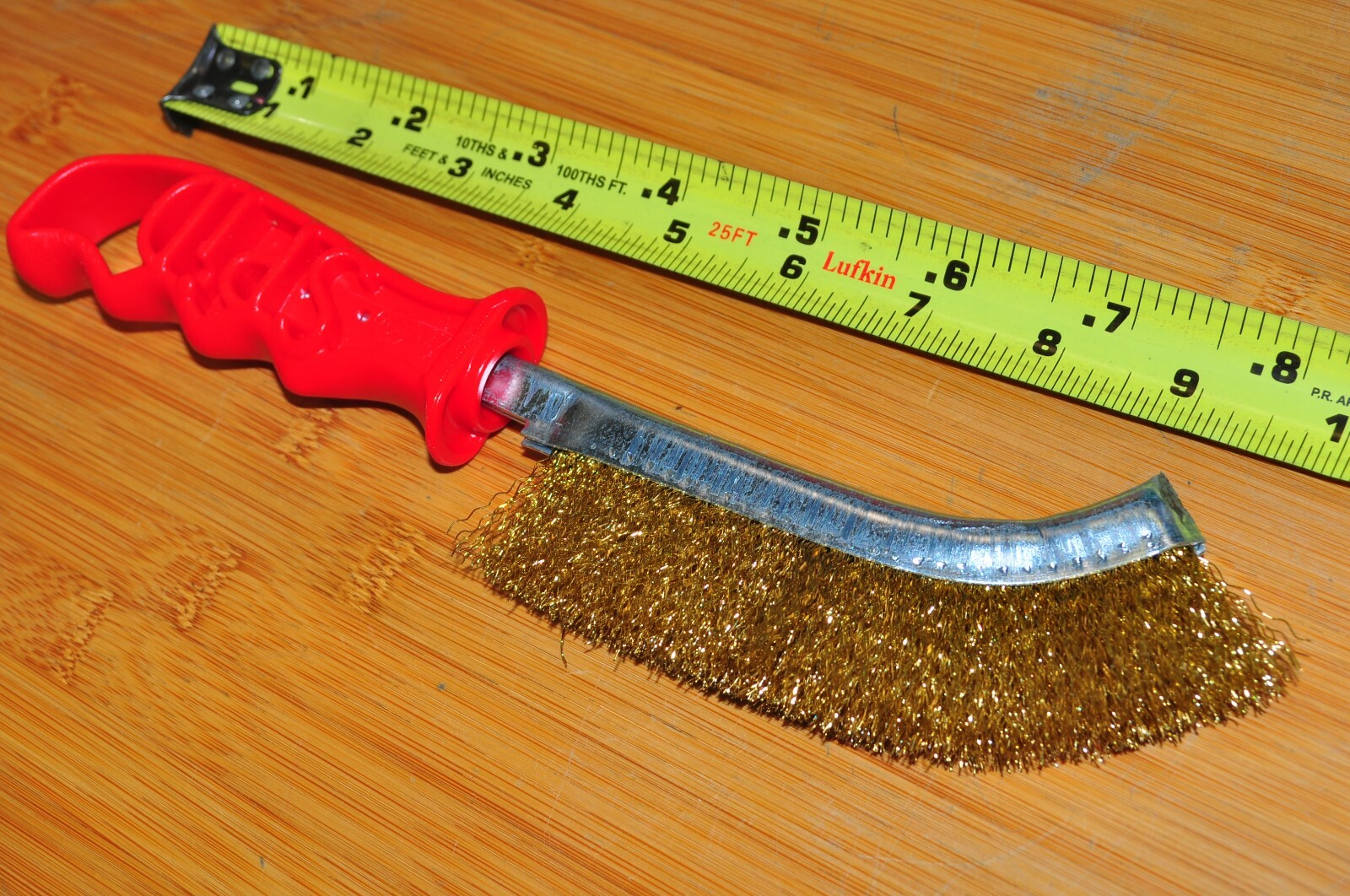 Brass Coated Steel Brush 10" with handle Made in Italy Sit 84010