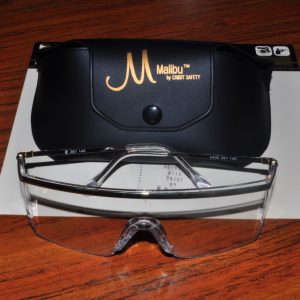 Cabot Safety 97053 Shooting Glasses Malibu Ultra Light Clear Lens Metal gold Fra