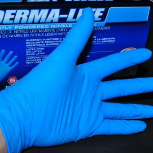 Gloves Derma-Lite Lightly Powdered  Exam Grade Nitrile L 100 pk 5 Mil SAS 6608
