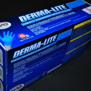 Gloves Derma-Lite Lightly Powdered Nitrile Large Size100 pk 5 Mil Thick SAS 6608