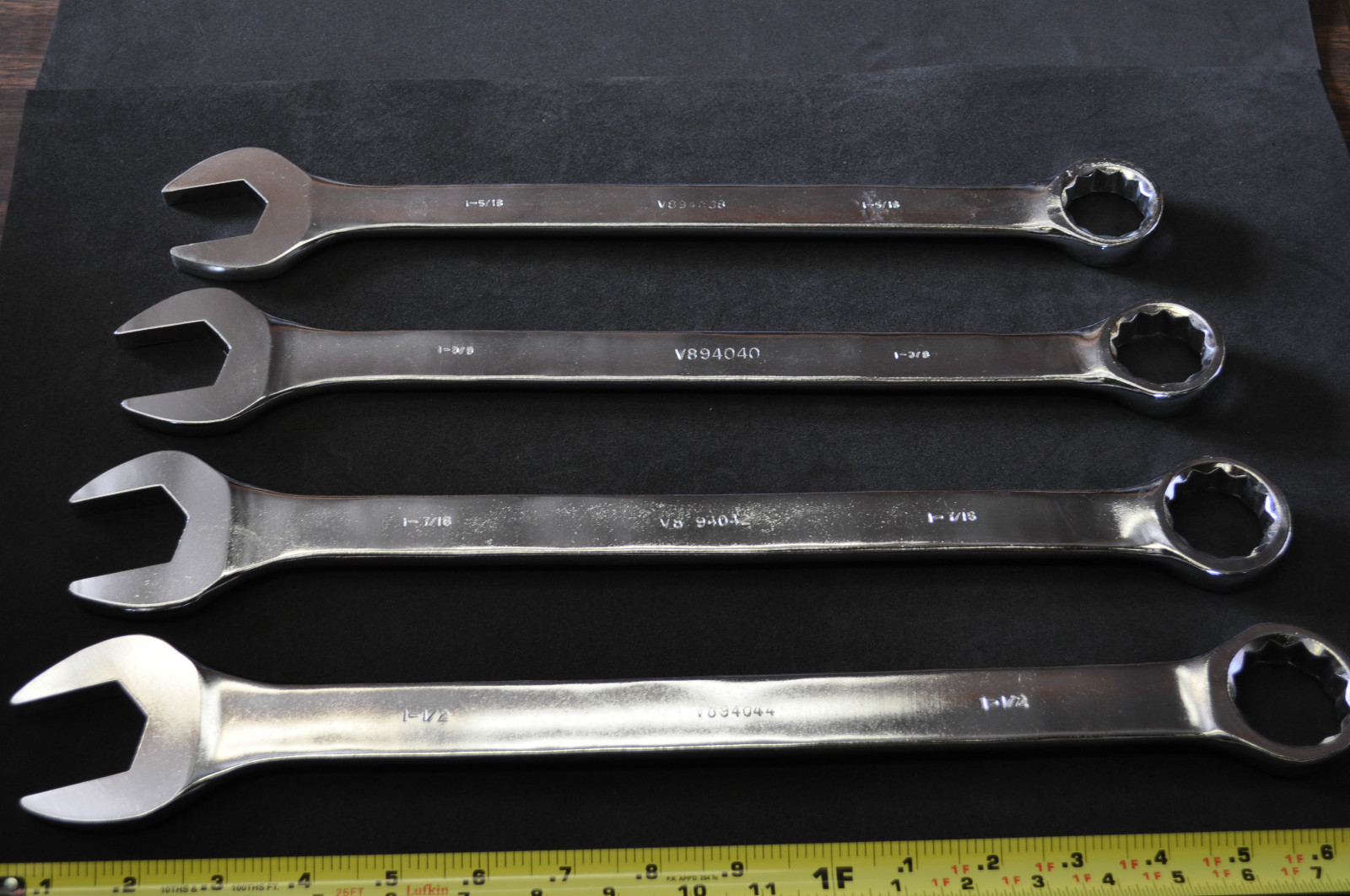 Jumbo Combination wrench SAE 1-5/6", 1-3/8", 1-7/16", 1-1/2" 4 pcs V8 tool 9404