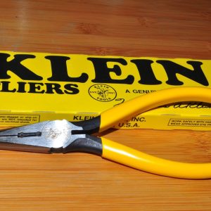 Klein 6-3/4" Heavy-Duty Long-Nose Plier Side-Cuter strip19 22 AWG wire D203-6H2