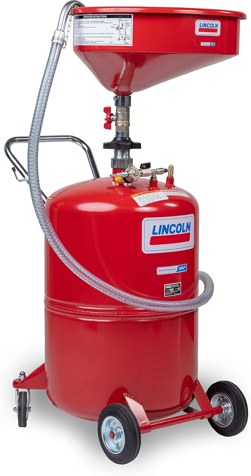 Lincoln 3614 Lubrication Pressurized Used Oil Steel Evacuation Drain - 20 Gallon