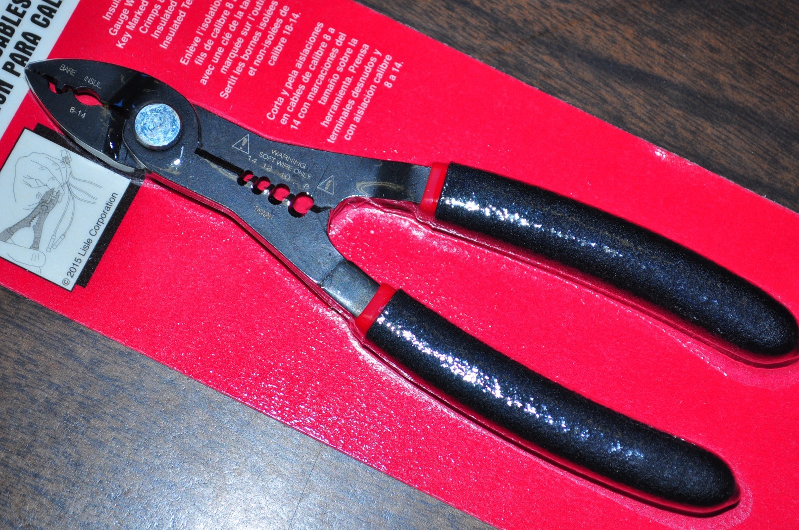 Lisle 68280 Electrician Wire Crimper Stripper Cutter Plier work sizes 8-14 Gauge