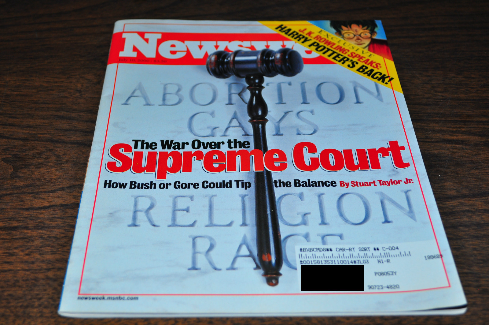 Newsweek Magazine The War Over The Supreme Court Harry Poter's Back July10 2000