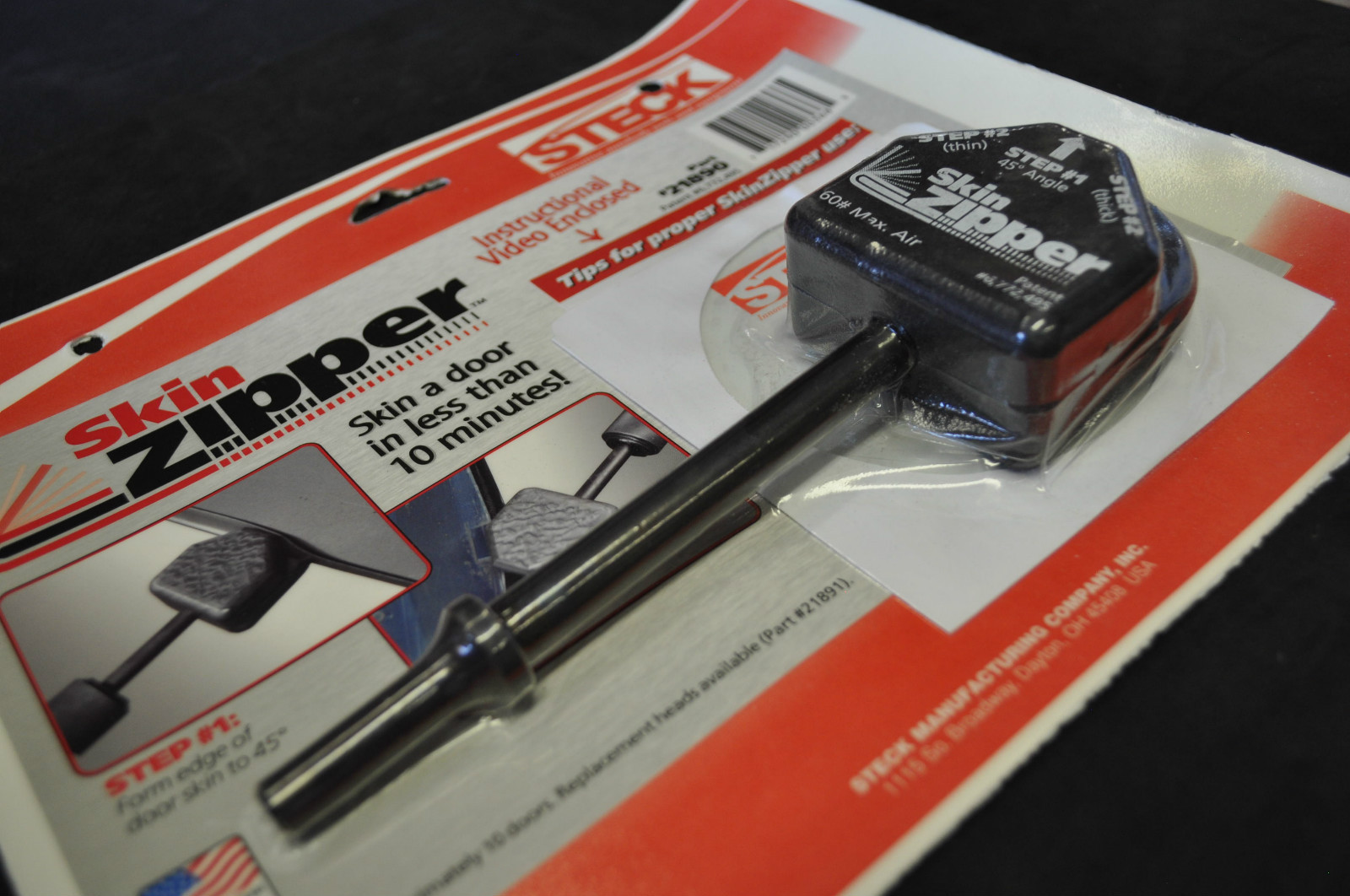 Skin Zipper Steck 21890 Skin a door less than 10 minutes made in USA