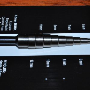 UNI BIT STEP DRILL 1M  9 hole sizes 4 mm - 12mm Made in USA Peterson ind #11101