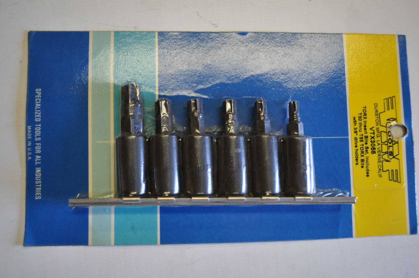 VIM PRODUCTS VTX3055 TORX INSERT BITS SET INCL. T30 THRU T55 3/8"DR MADE IN USA