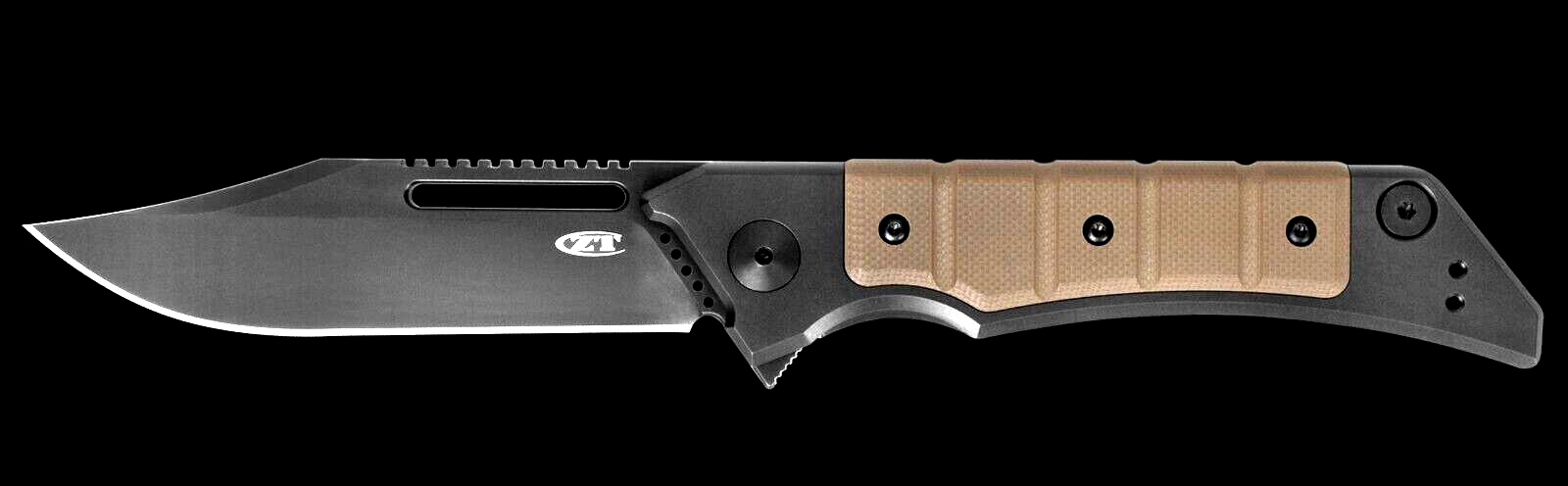 Zero Tolerance 0223 - Black DLC Clip Point - Earth Brown G10 Black DLC Titanium
