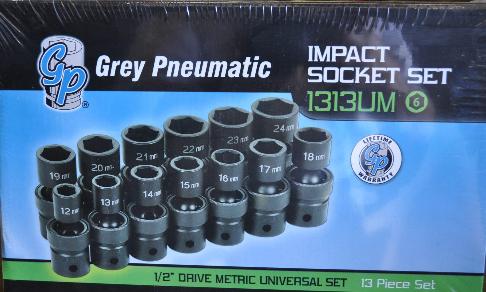 13 PC 1/2"" Metric Universal Impact Socket 12MM to 24MM GRE1313UM