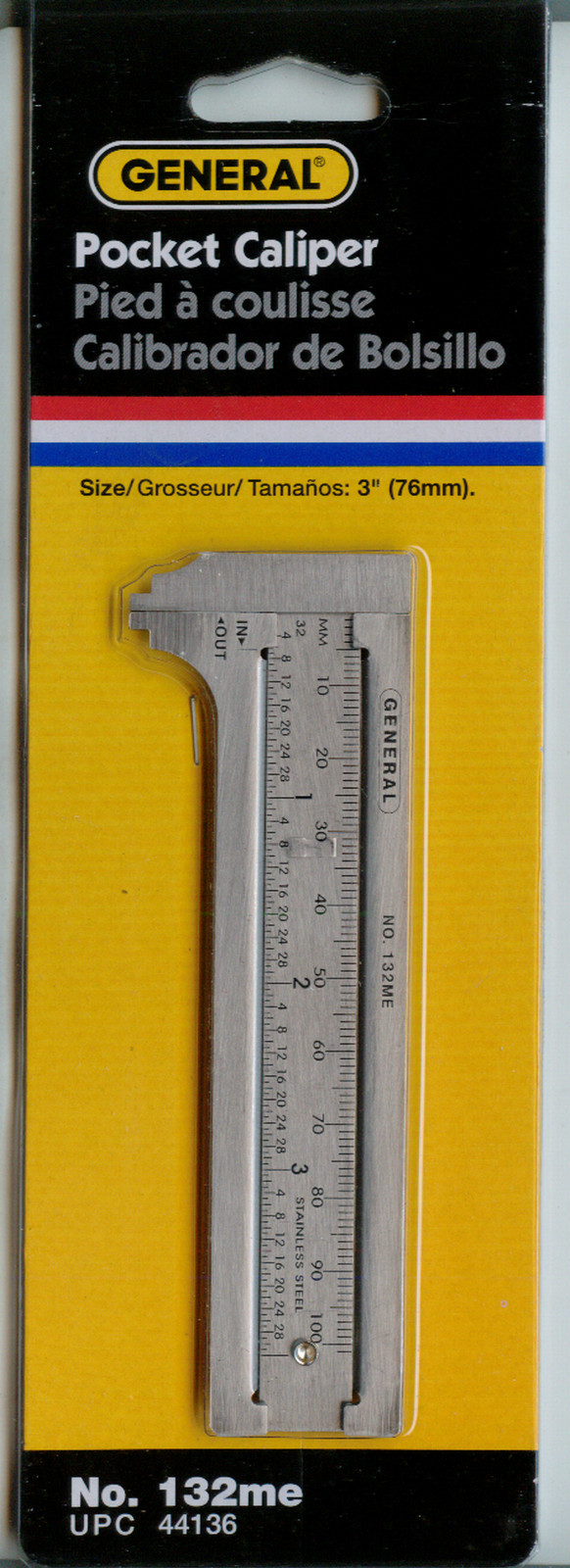 3" METRIC ENGLISH SAE STANDARD SLIDING SLIDE POCKET THICKNESS CALIPER RULER TOOL
