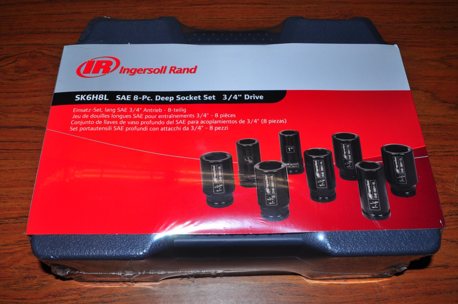 3/4" Drive Deep Impact Socket 8 pcs 1" to 1-1/2" Ln 3-12" Ingersoll Rand SK6H8L