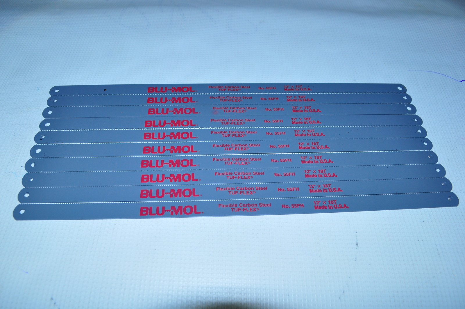 BLU-MOL HACKSAW SAW BLADES 12" x1/2"x18 TPI Made in USA10ea 55FH