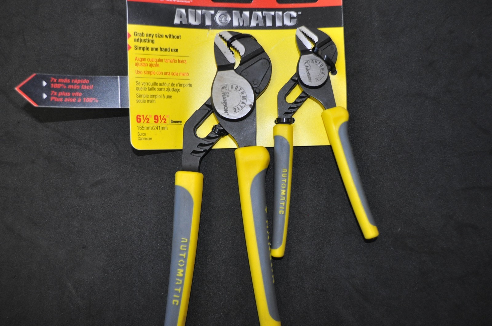CH Hanson 80500 2 PCS 6-1/2"&9-1/2" Soft Grip Automatic Groove   Pliers .