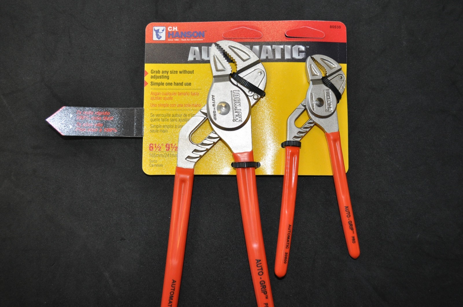 CH Hanson 80530 2 PCS 6-1/2 & 9-1/2" Automatic Locking Groove Clamping Pliers .