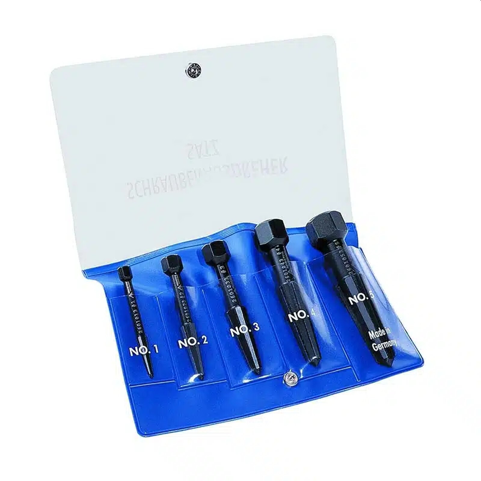 Duel-Edged Screw Extractor 5 Piece Set Double Edges RNSE5 Made in Germany