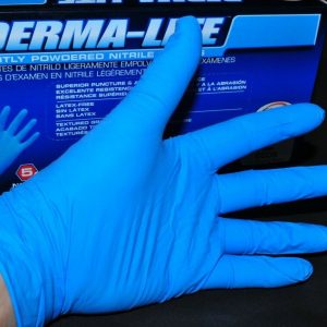 Gloves Derma-Lite Exam Grade Nitrile size: M 100 pk 5 Mil SAS #6607