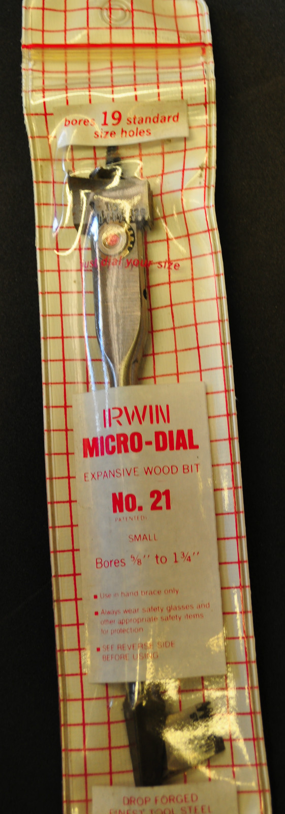 Irwin#21 Micro-Dial Expansive  Wood Boring  Bit (adjustable size 5/8" to 1-3/4")