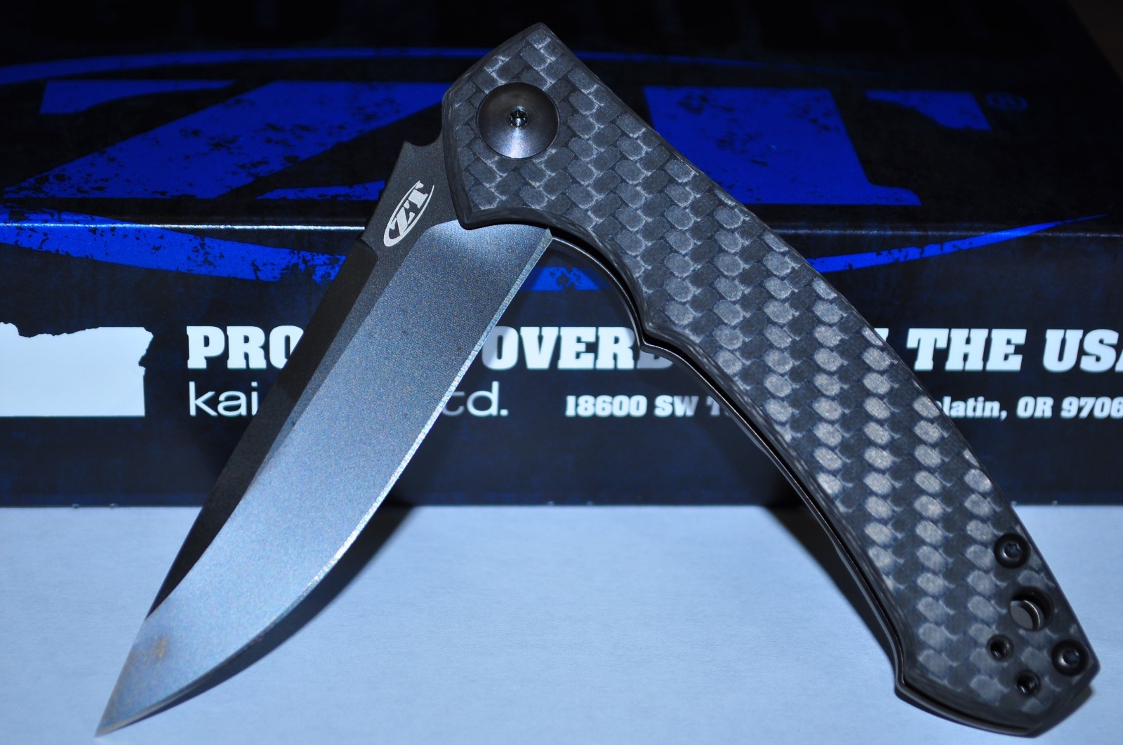 Kershaw Zero Tolerance 0450CF Plain Edge Knife Sinkevich Carbon Fiber hdle USA
