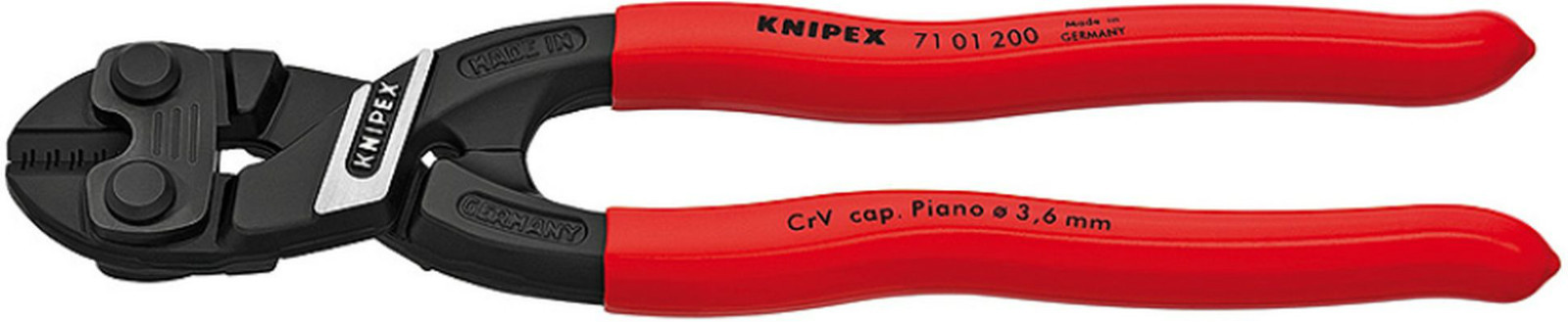 Knipex-Werk 7101200SBA Compact Bolt Cutter - up to 3mm Cutting Capacity  Germany