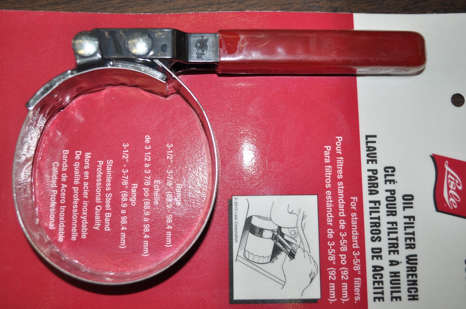Lisle 53900 Straight Handle Filter Wrench Range 3-1/2" to 3-7/8" Made in USA