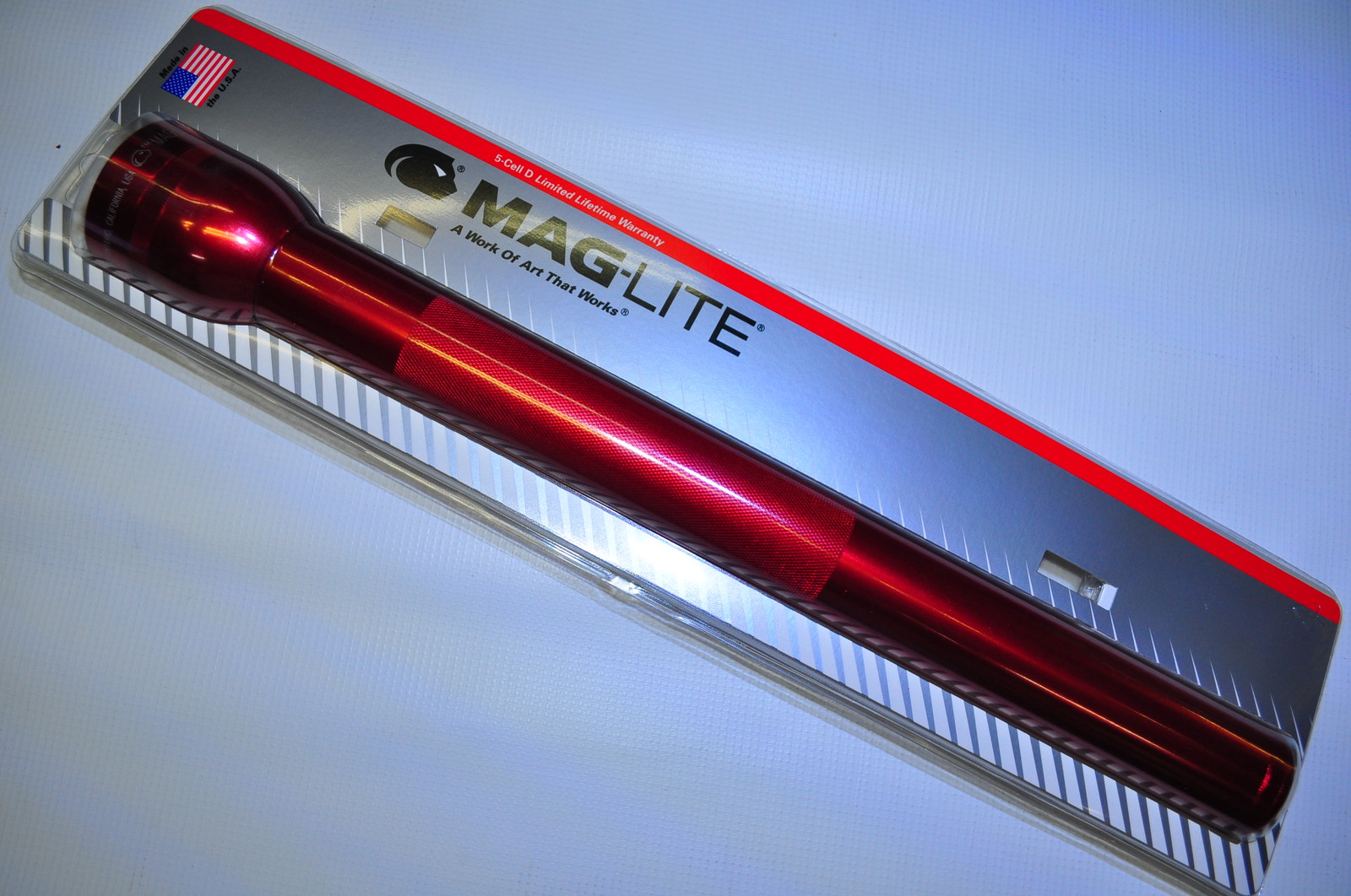 Maglite S5D036 Maglite Krypton Flashlight 5D-Cell RED 03/96 Model Brand New !!