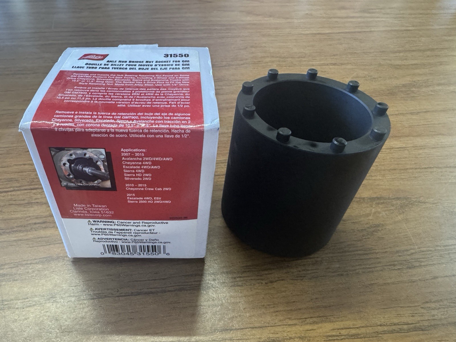 New Lisle 31550 Axle Hub Bridge Nut Socket 9 Pins 2-3/4" OD  for GM