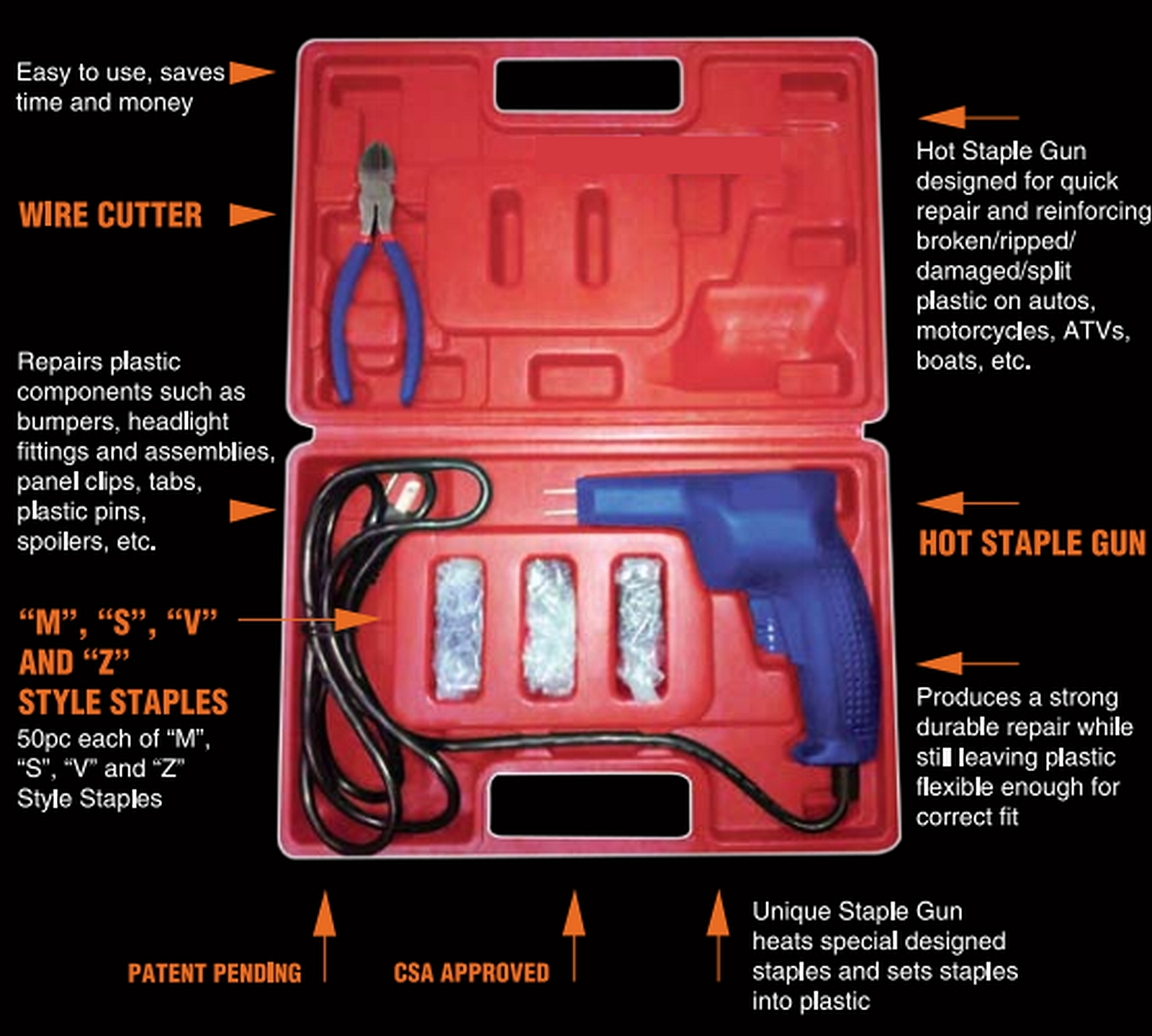 STAPLER GUN HOT STAPLE GUN BODY SHOP PLASTIC STAPLE GUN AST7600 BRAND NEW!