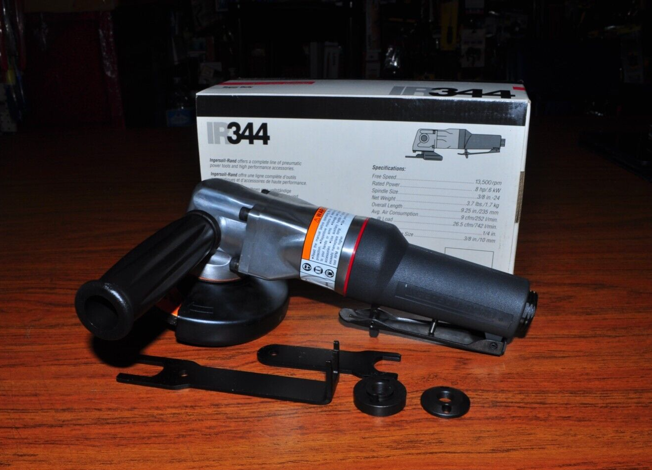 Super Duty Air Angle Grinder 4".8HP 13,500 RPM Ingersoll Rand 344 Made in Japan
