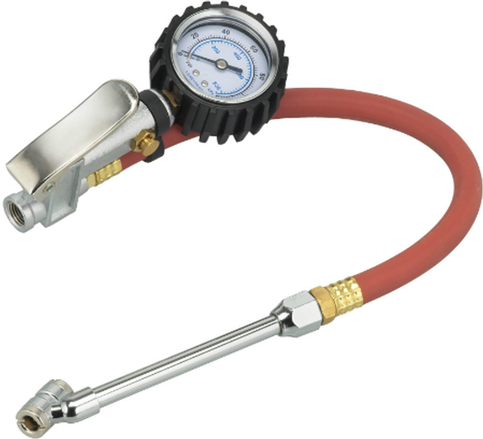 Tire Inflator with Dial Gage ,Tire chuck gauge with 13" hose 6" Dual head chuck.