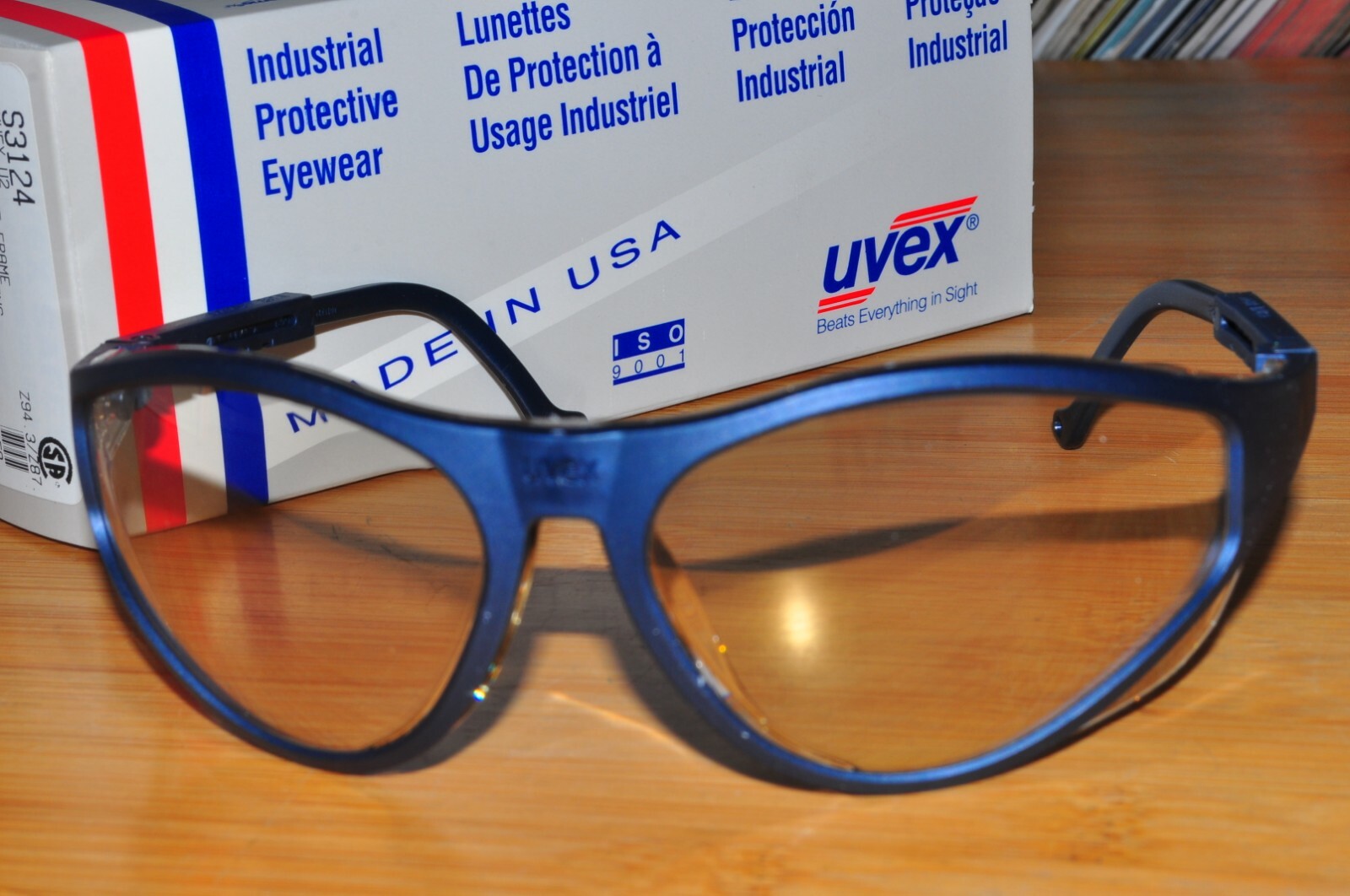 Uvex U2 Eyewear Safety Glasses S3124 Slate Blue Frame SCT-REFLECT 50 Lens USA