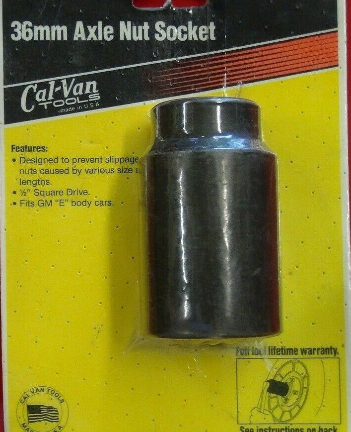 36 MM DEEP IMPACT SOCKET 1/2" DRIVE FITS AXLE NUT FOR GM CALVAN 972 MADE IN USA
