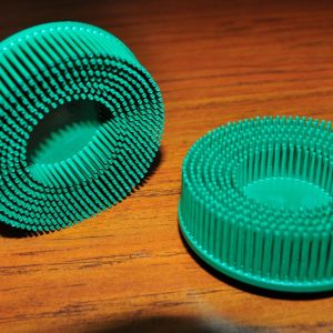 3M 07526 3" Scotch-Brite Roloc Bristle Discs 50 Grit Coarse Green 2 ea. USA