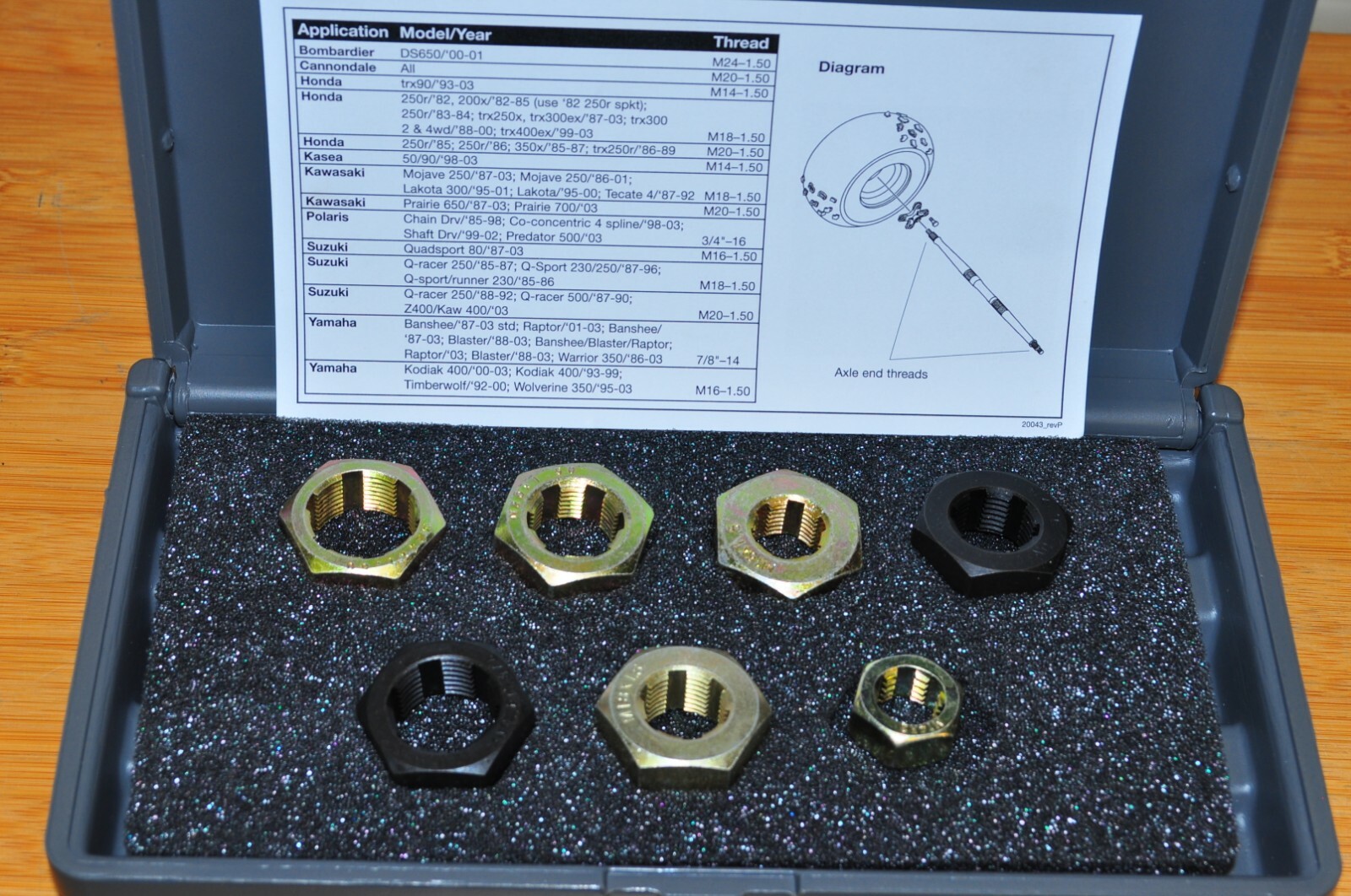 7-PC Dies ATV AXLE END THREAD RESTORER KIT Lang 801: M14-1.50, M16-1.50, M18-1.5