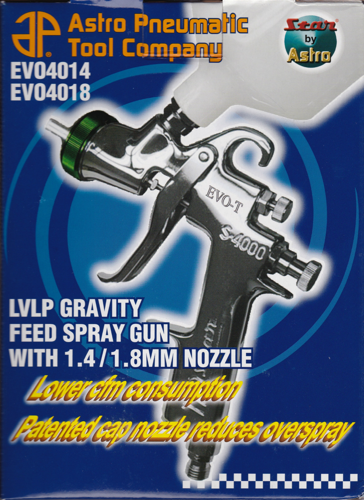 Astro Pneumatic EVO4018 Low Volume Low Pressure (LVLP) Spray Gun - 1.8mm