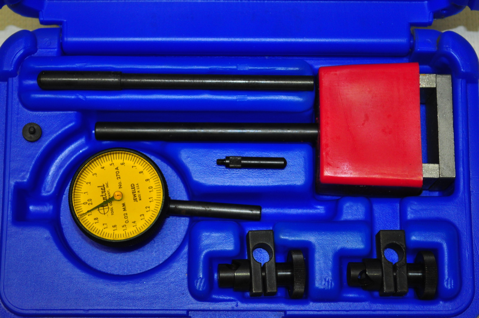Central 6407 Universal Dial Indicator test Set 0-5mm R- 0.02mm G Gr  Made in USA