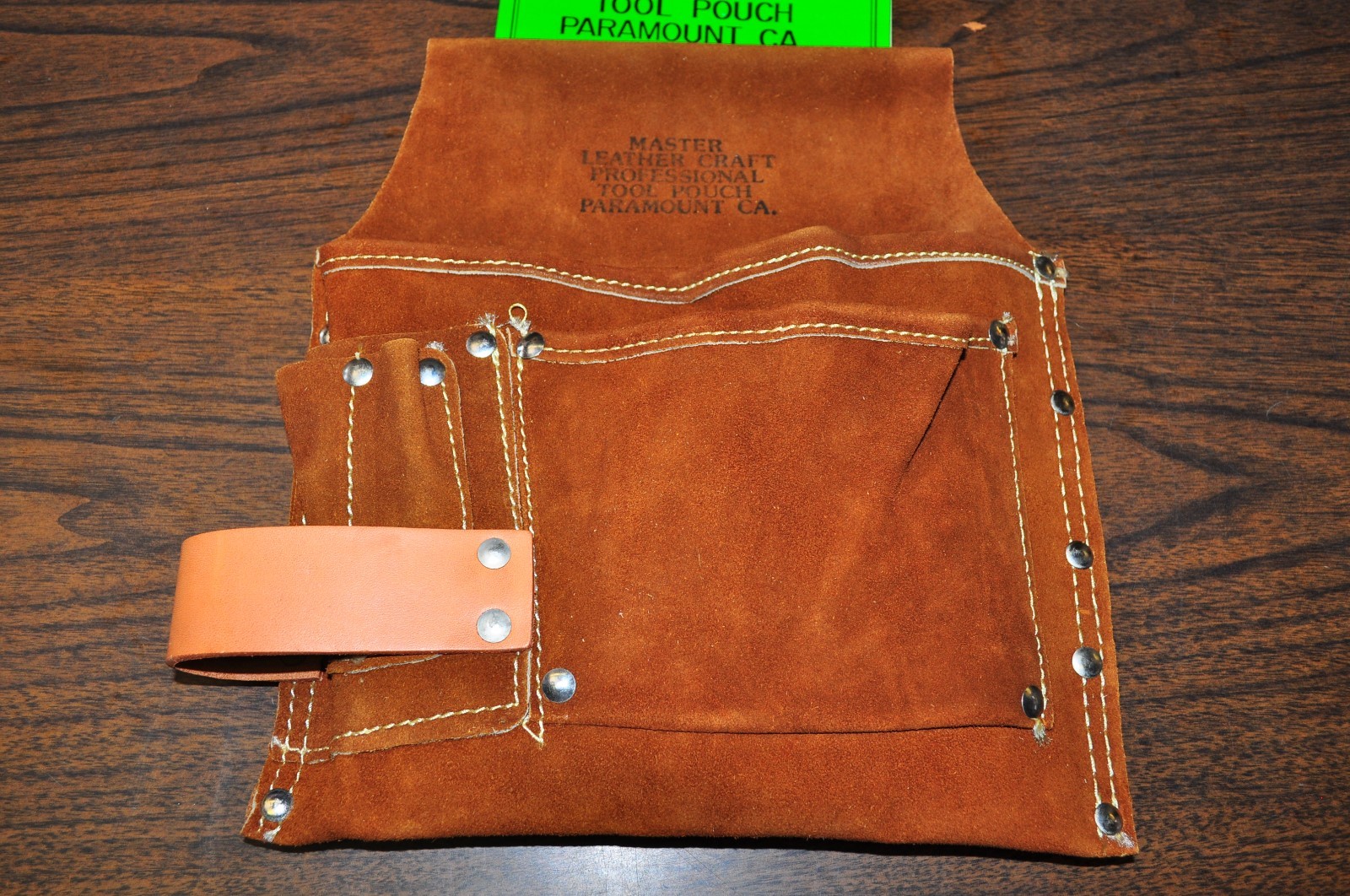 Genuine Leather Nail 2 Pouch bag Left Hnd Hammer,PlierDrivr Holder Master RE222L