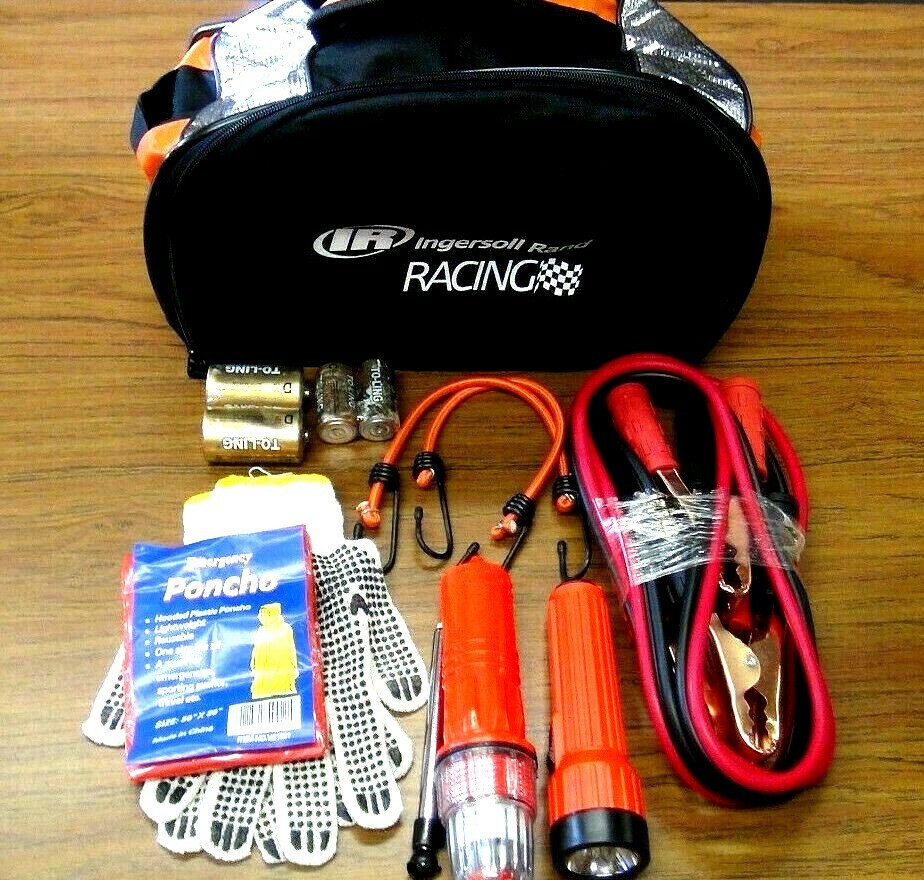 Ingersoll Rand Racing Road Emergency Car Safety Kit First Aid Jumper Cable